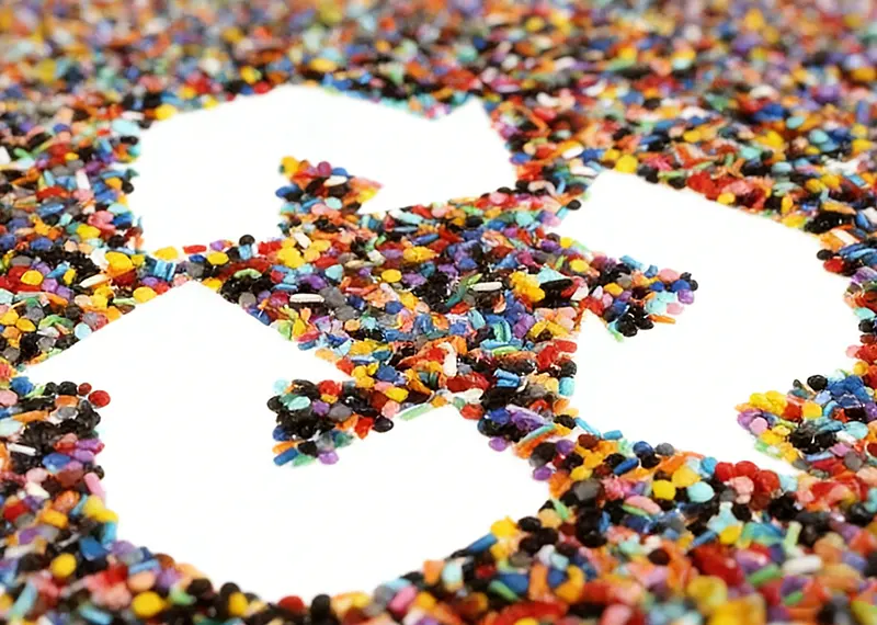 De kracht van recycleerbare grondstofdeeltjes